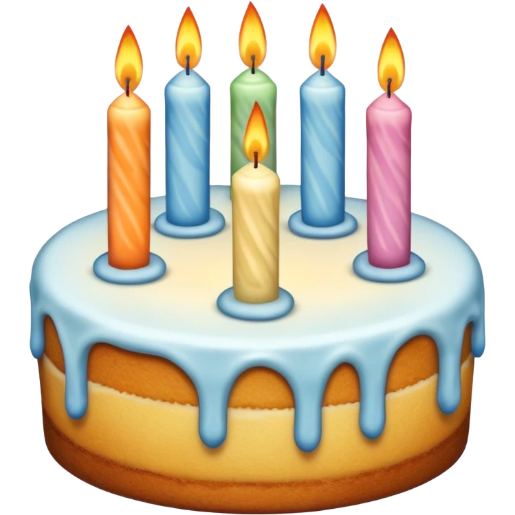 Make a decent cake with 34 years old candles emoji