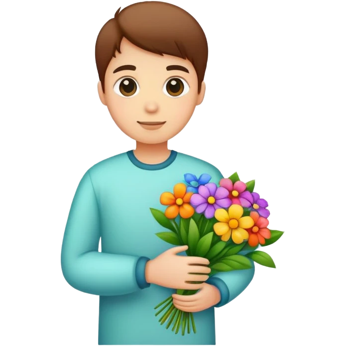 Go to the mall and Buy flowers  emoji