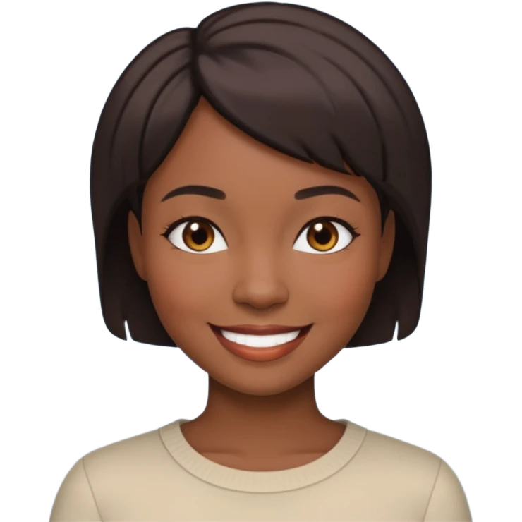 mulher negra cabelo curto emoji