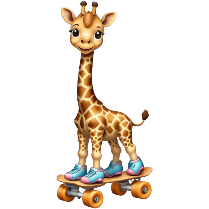 Baby giraffe on roller skates emoji