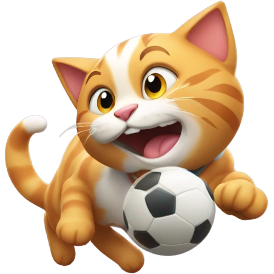 jolly cat playing football  emoji
