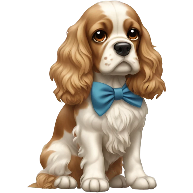 Cocker spaniel with jabot and bow emoji