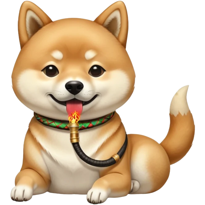 shiba inu smoking hookah emoji
