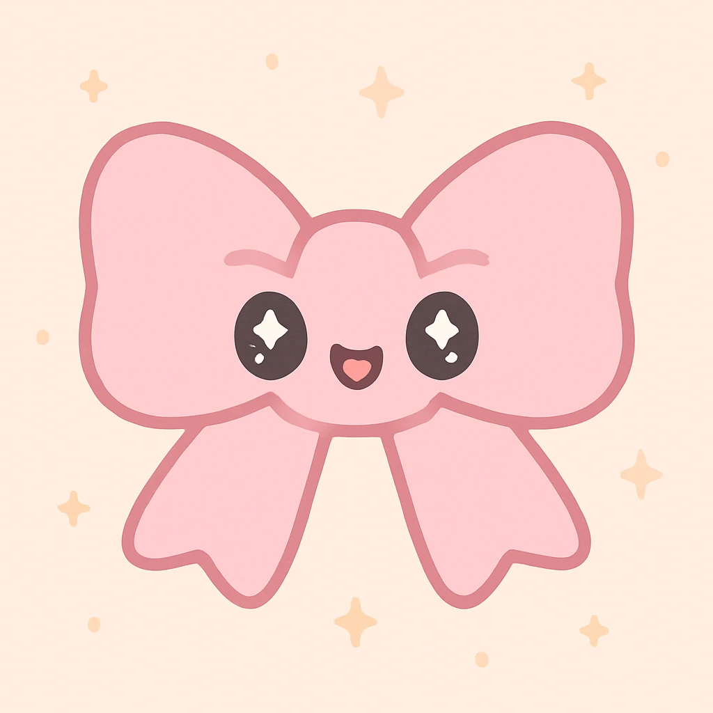 aesthetic pink bow, soft and elegant, minimal background emoji