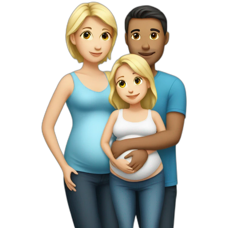 Family;blond-baby-boy, pregnant-woman, dark-haired-man emoji