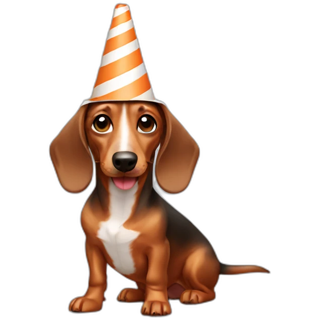 dachshund with a cone emoji