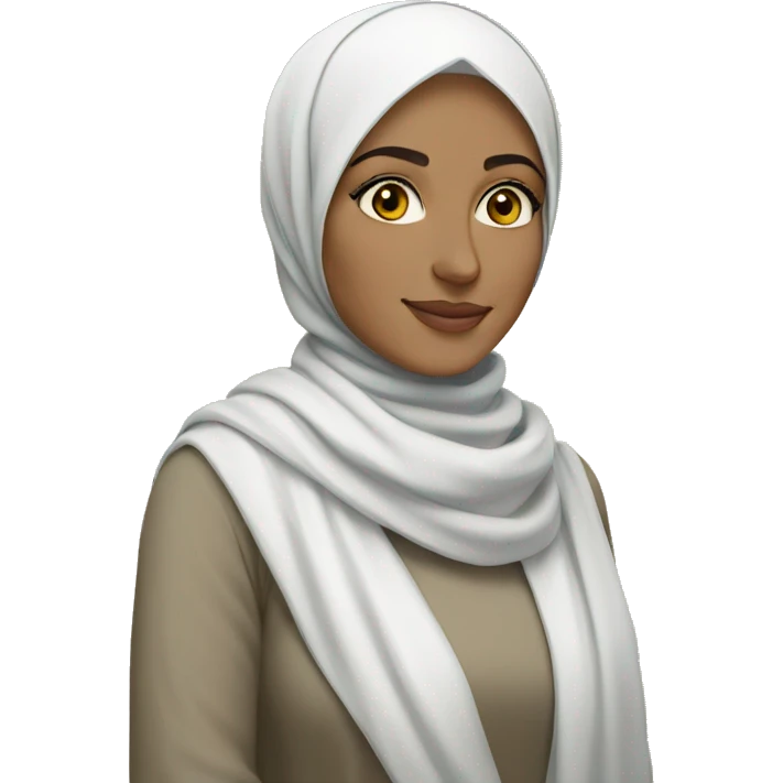 A white beautiful hijabi woman wearing a light color loose hijab emoji