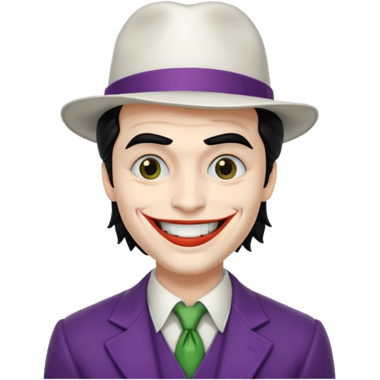 Givee me a joker with white hat and black hair emoji