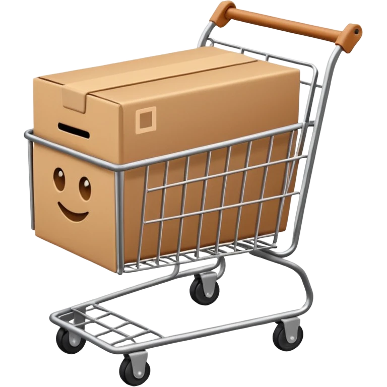 shopping cart with a small box inside emoji