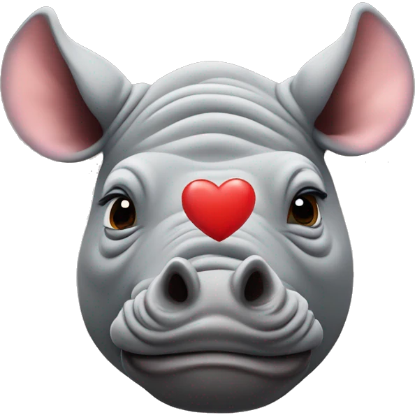 Rhino with hearts around him  emoji