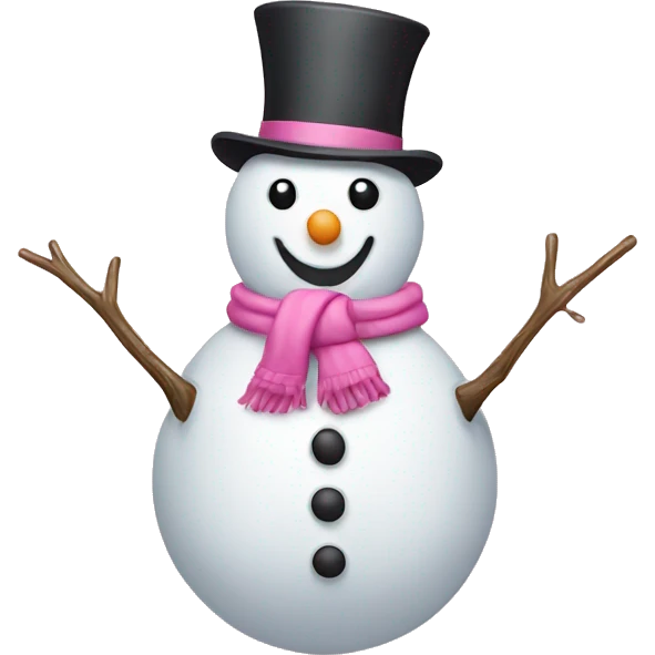 Snowman pink emoji