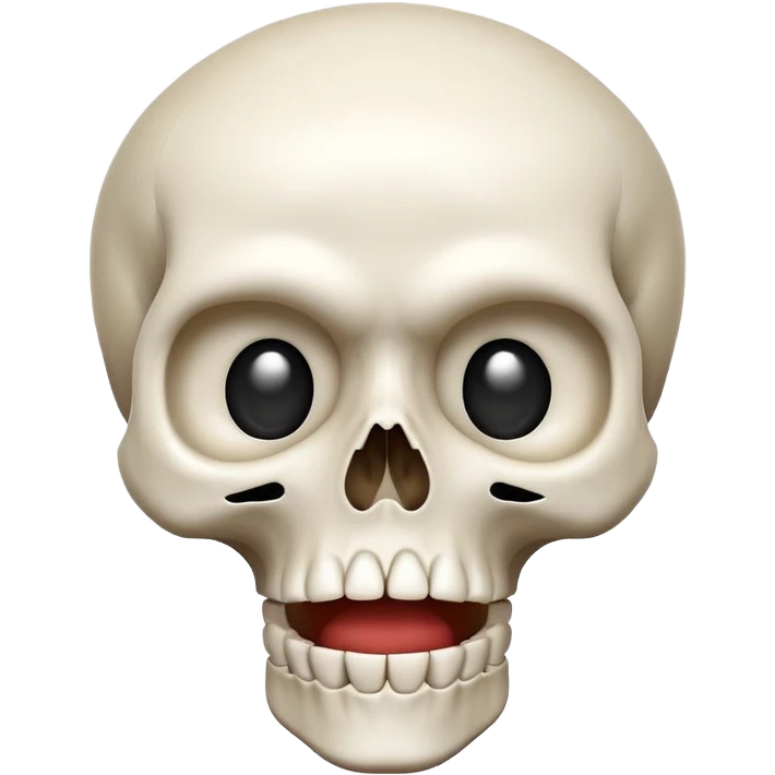 classic skull emoji with a surprised expression emoji