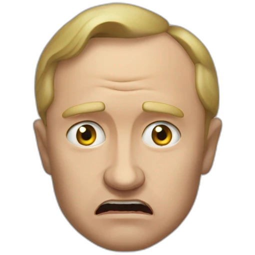 Vladimir poutine being scared by ukraine emoji