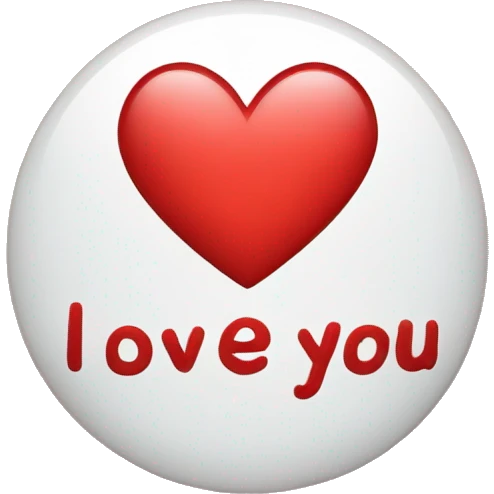 Red heart that reads I love you emoji