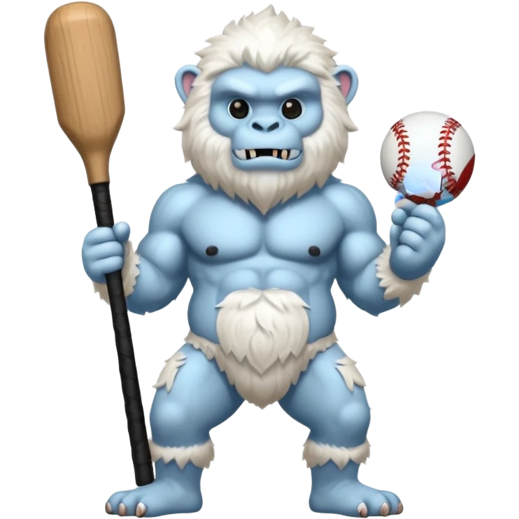 yeti, carrying a baseball bat emoji