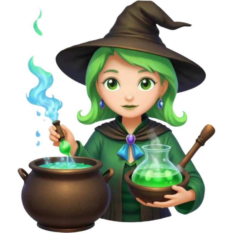 green witch cooking potion emoji