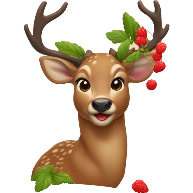 Deer eating berries emoji