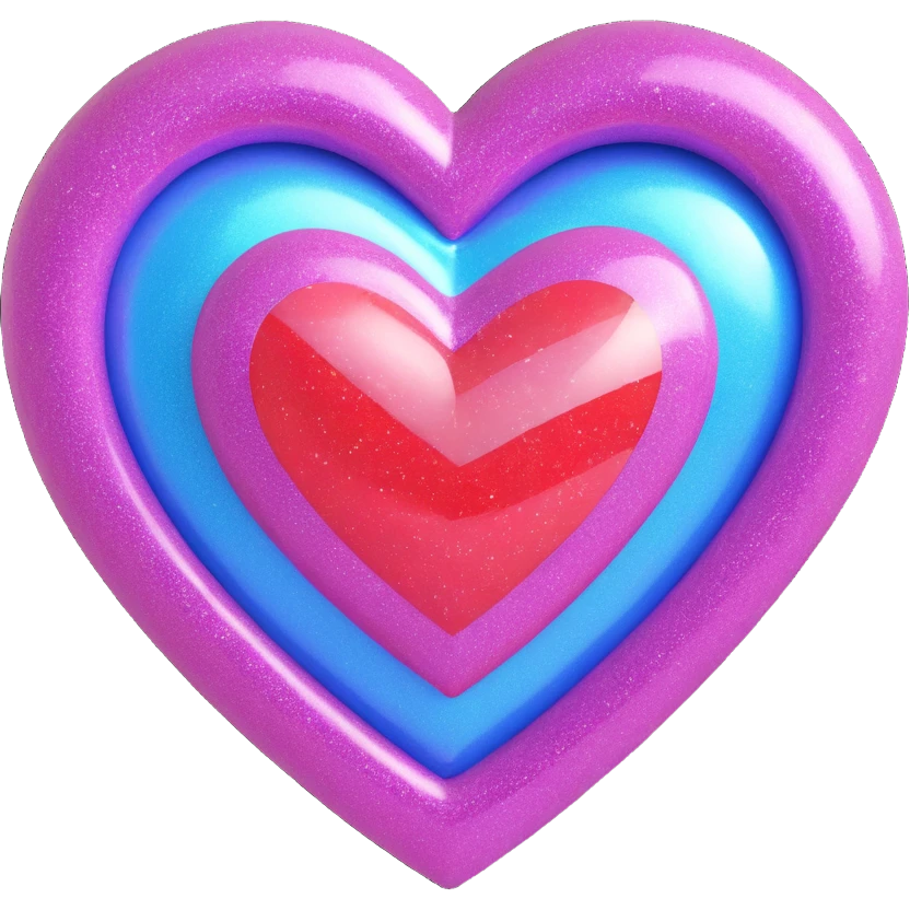 heart with iridescent glitter emoji