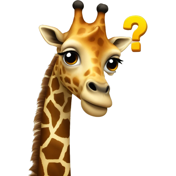 Giraffe and question mark emoji