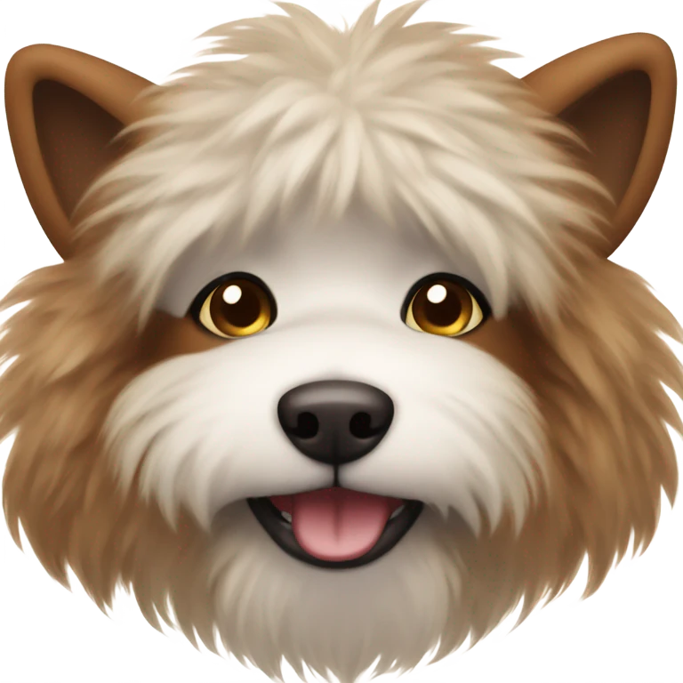 fluffy dog with brown hair emoji