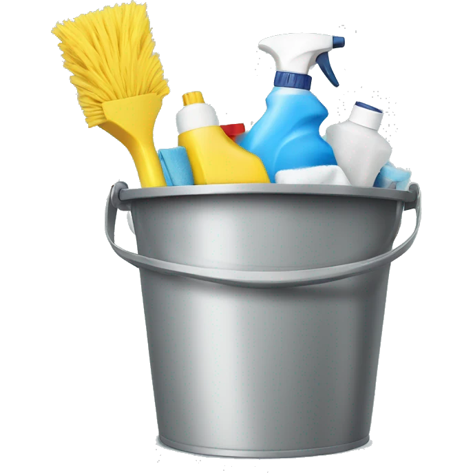 Cleaning supplies in a bucket emoji