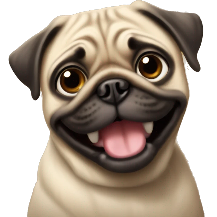 Pug with a big smile  emoji