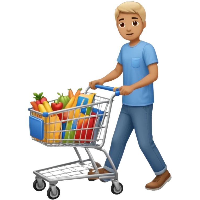 man-with-a-shopping-cart-full-body emoji
