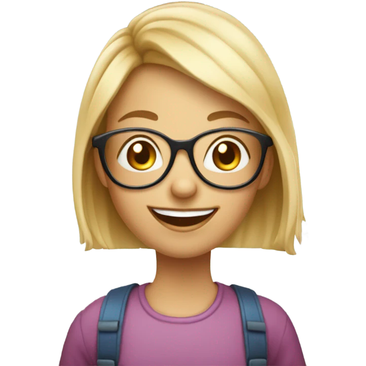 blonde girl glasses birthday emoji