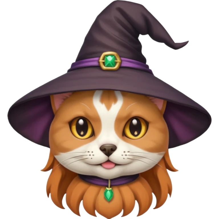 cat/dog combined with cute witch hat emoji