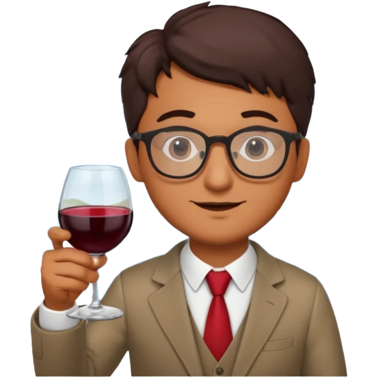 A male Italian accountant who loves red wine fishing movies wears glasses emoji