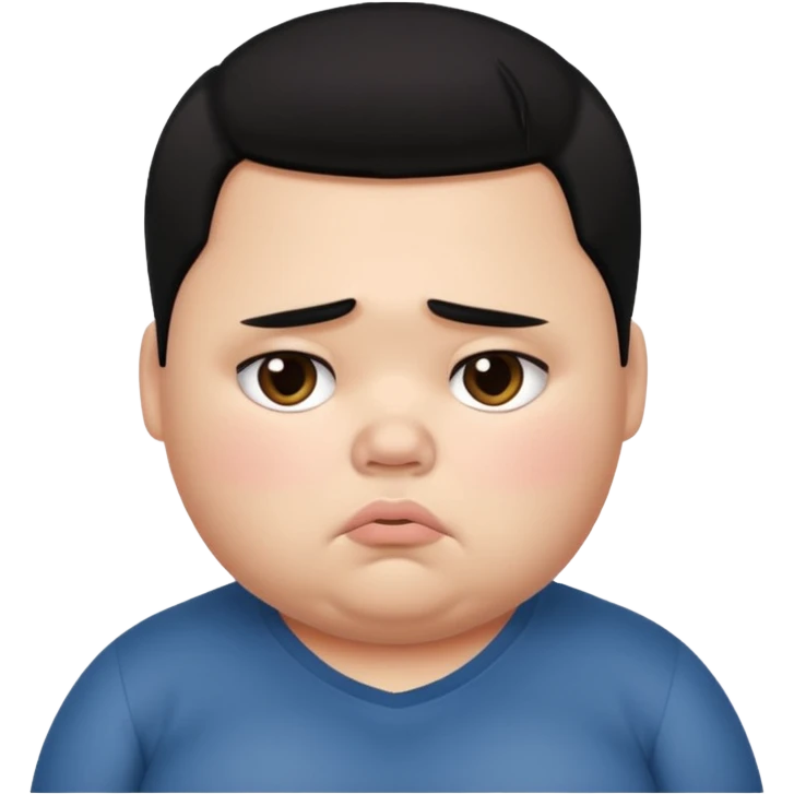 a fat pretty bratz boy with black hair looking sad emoji