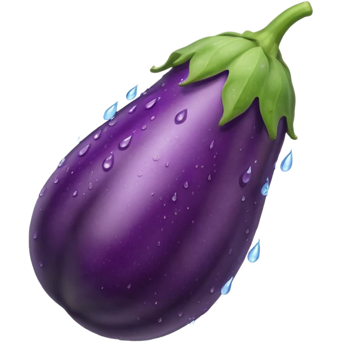 Combine an egg plant with the water drops emoji emoji
