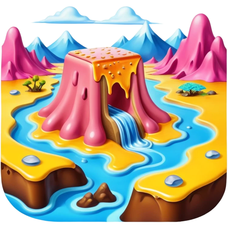 spam land surreal dali style melting landscape emoji