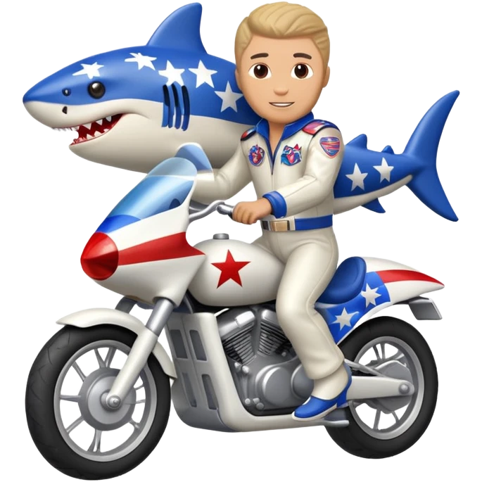 Evel Knievel jumping sharks emoji