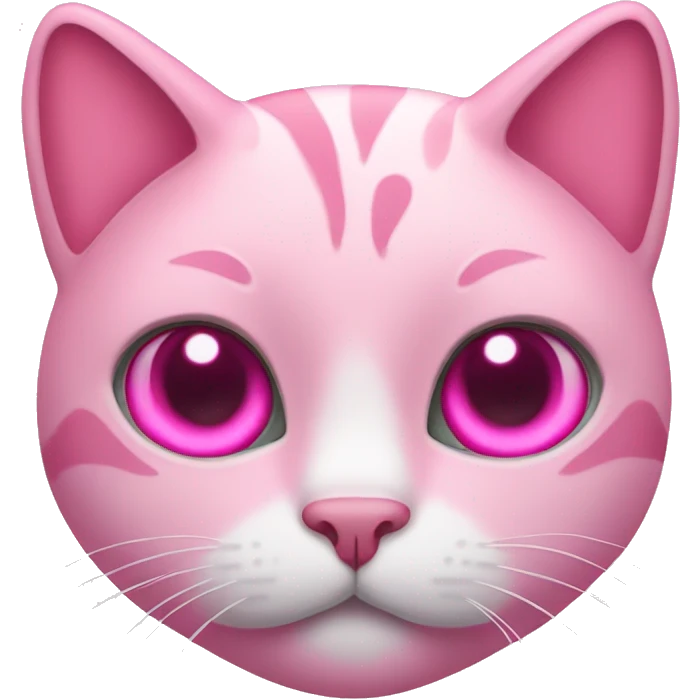 Pink Cat with hearts in eyes emoji