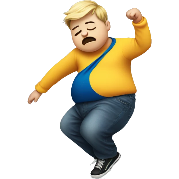 Sad fat kid dancing  emoji