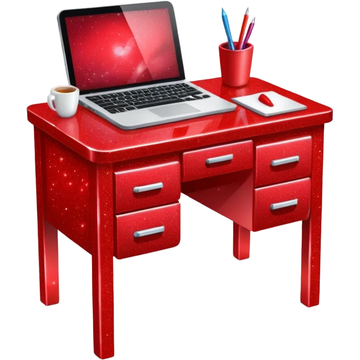 red glitter desk emoji