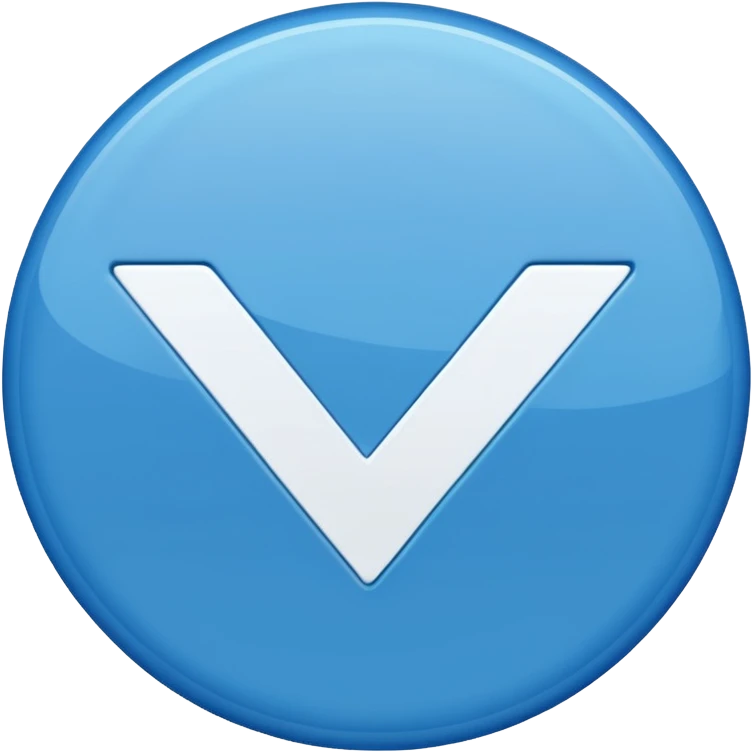 Give me a blue color round shape right emoji like verification tick emoji