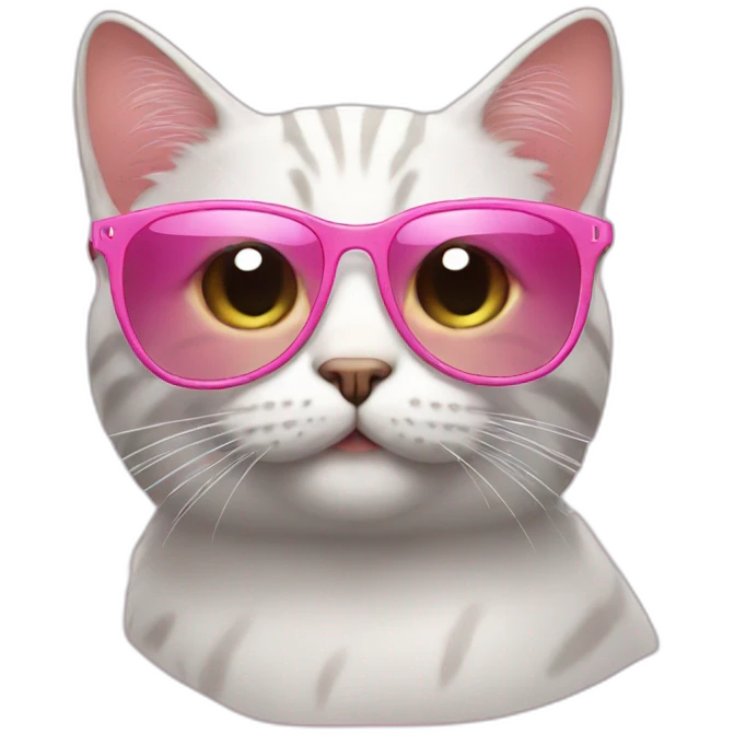 Cat with pink sunglasses emoji