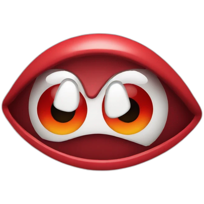 Red eyes smiling emoji