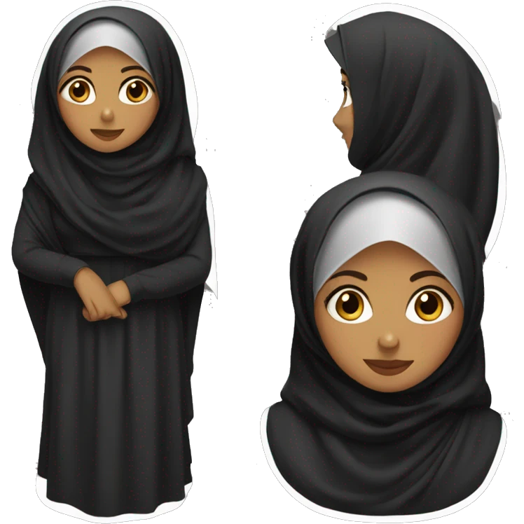 Hijabs girl with black dress  emoji