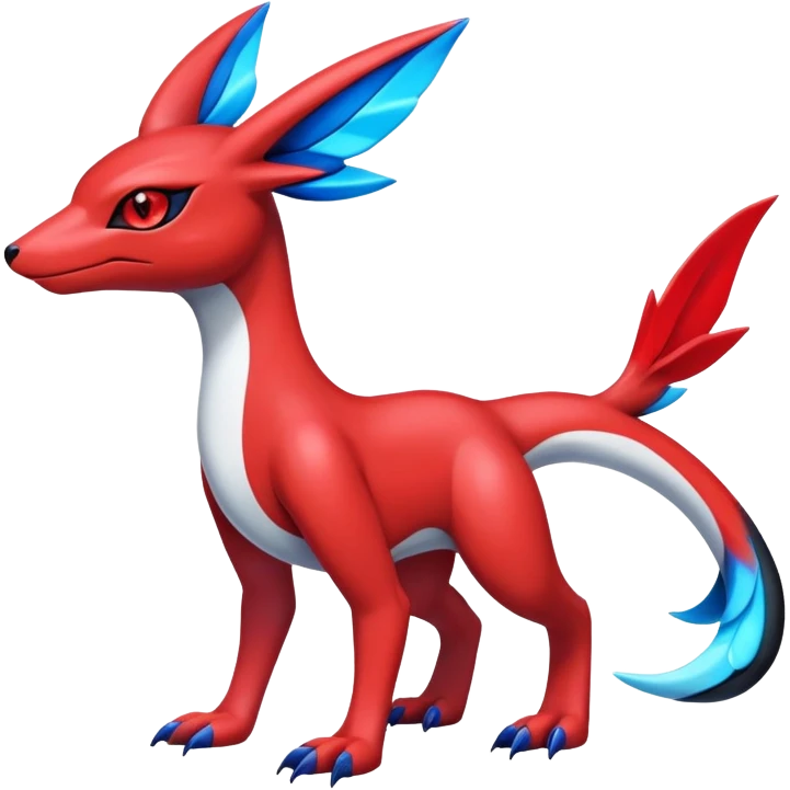  Cute Shiny Exotic Colorful Guilmon-Latias-Koraidon-Umbreon-Fakémon-hybrid-creature (full body)  emoji