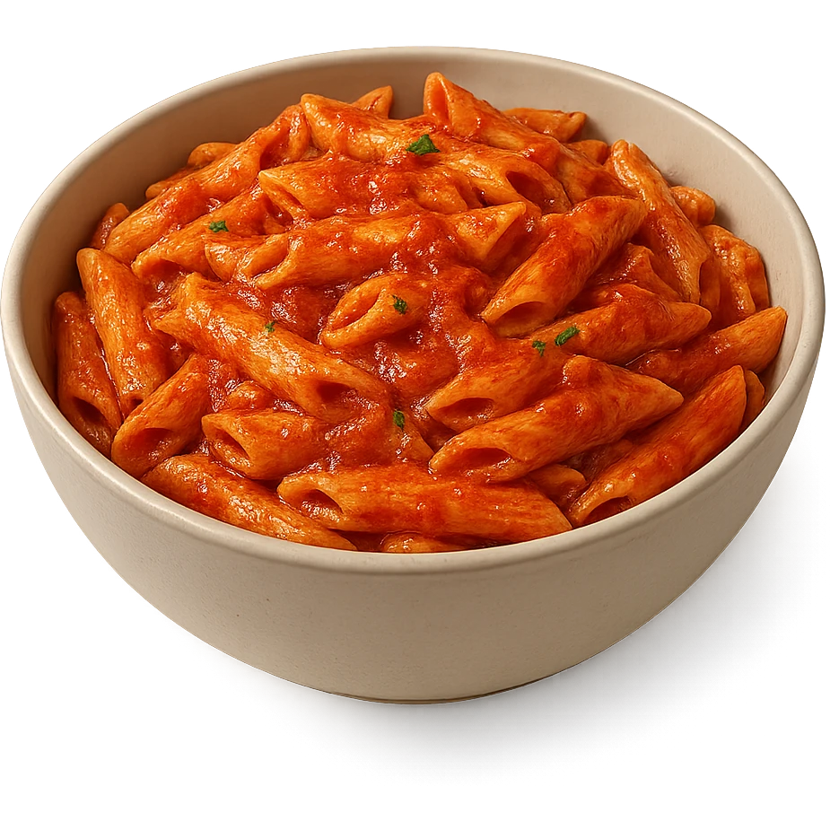 bowl di pasta al sugo vista frontalmente, iperrealistico 4k emoji