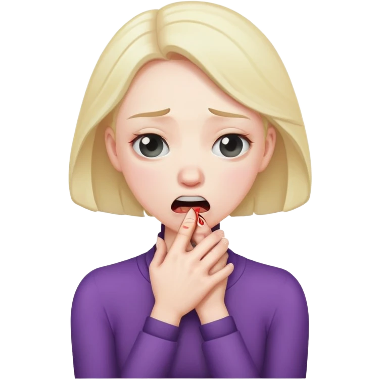 woman choking herself stressed emoji