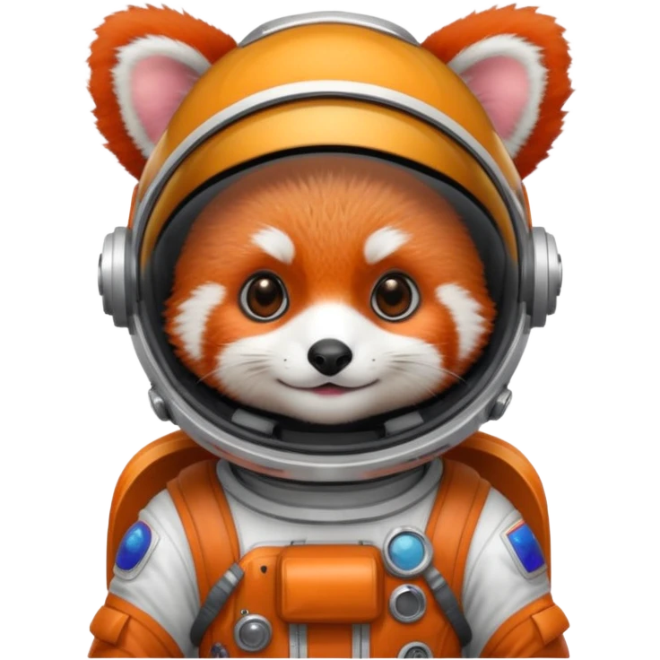 baby cute red panda in astronaut helmet emoji