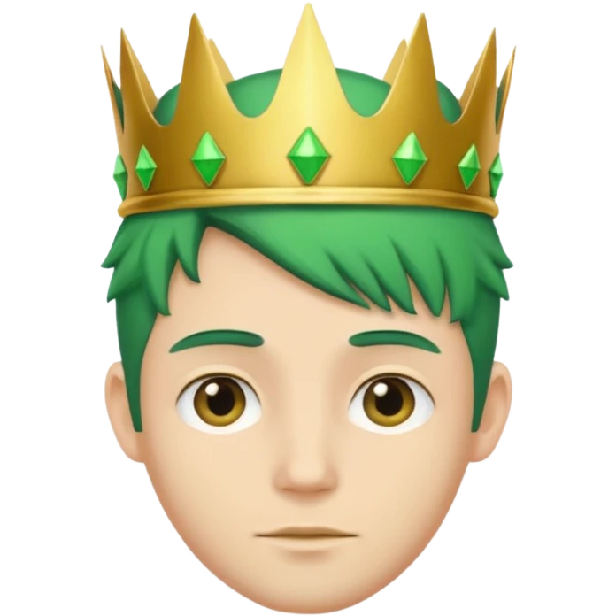 green haired guy with crown emoji