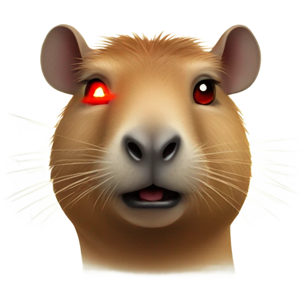 Capybara red laser eyes emoji
