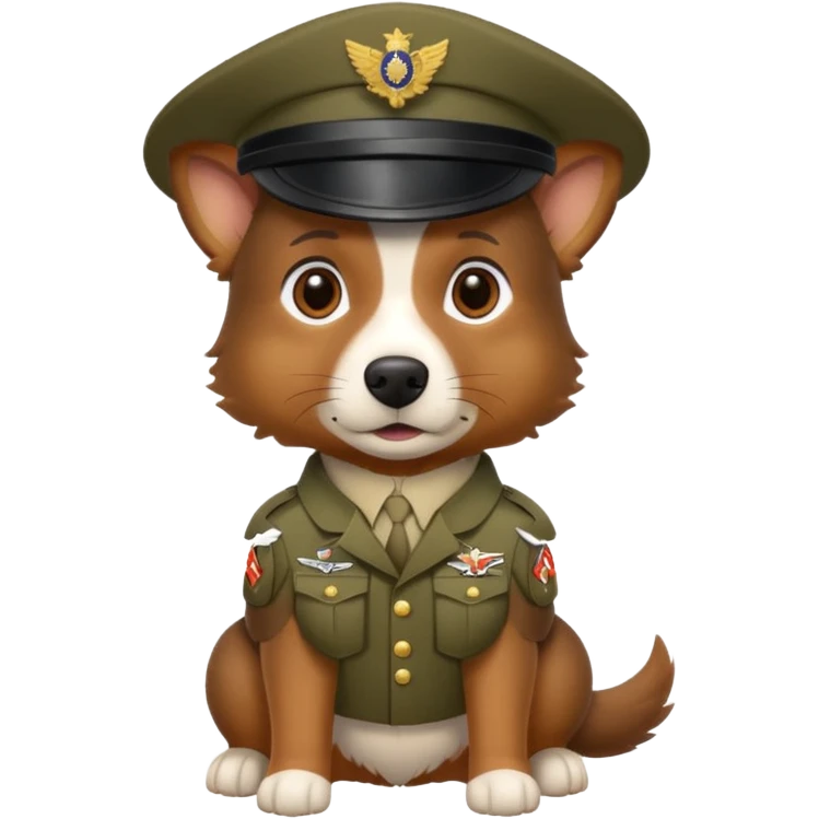 One brown Aussie dog military gear  emoji
