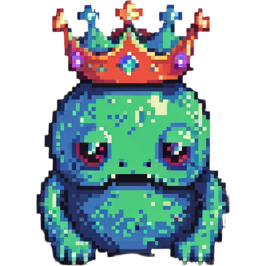 slime monster wearing a simple round crown emoji