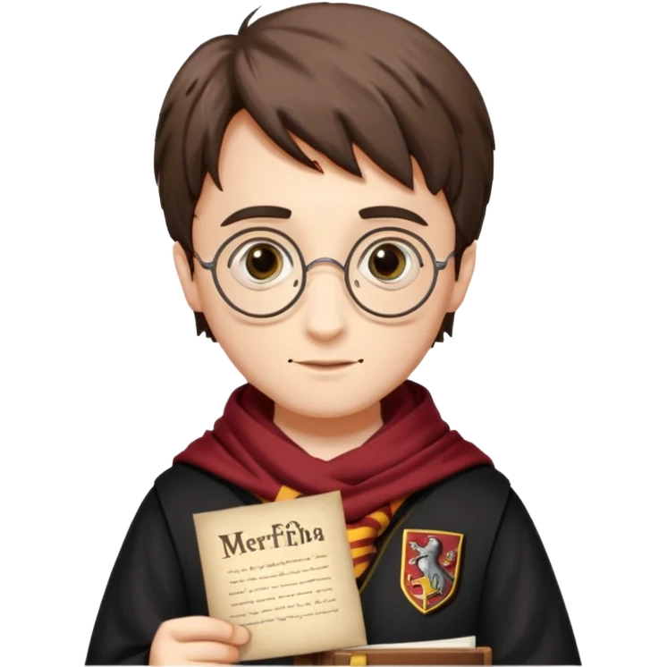 Harran Potter olsun elinde kağıt olsun kağıtta merhaba begüm yazsın emoji